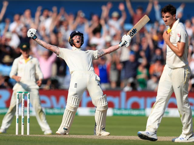 Ben Stokes celebrates clinching the most unlikely of victories