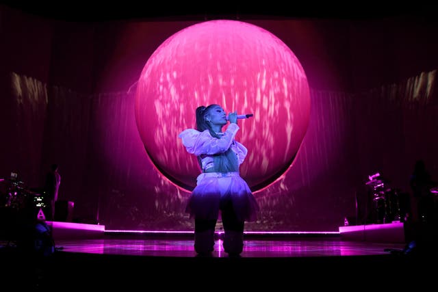 Ariana Grande performs during the Sweetener World Tour
