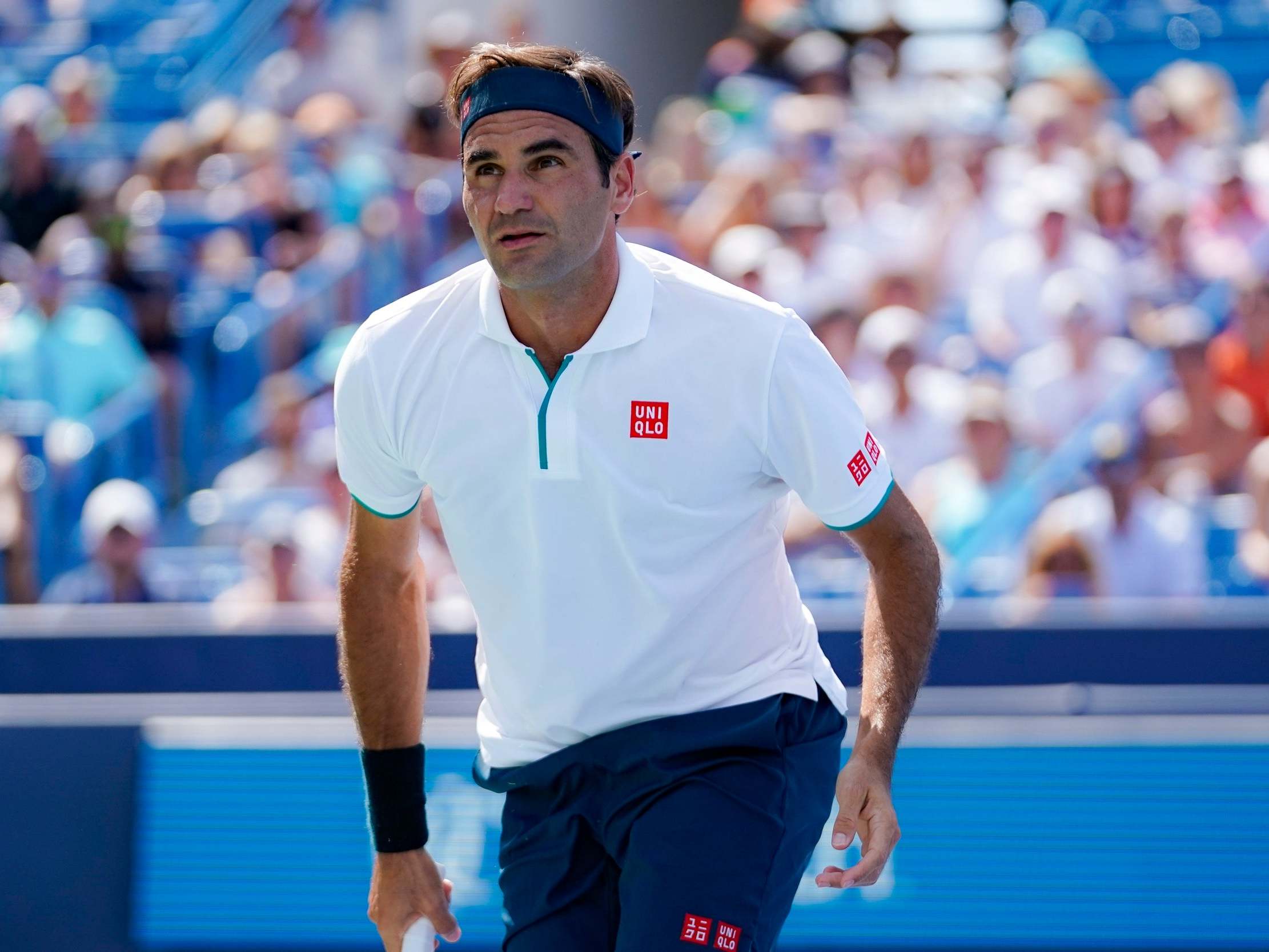 Roger Federer is in action on day one