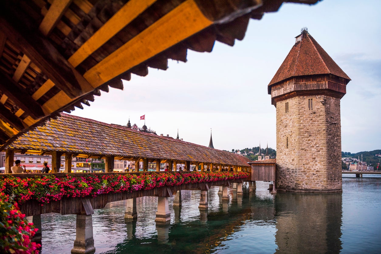 View the Water Tower from the world’s oldest covered wooden bridge (Getty/iStockphoto)