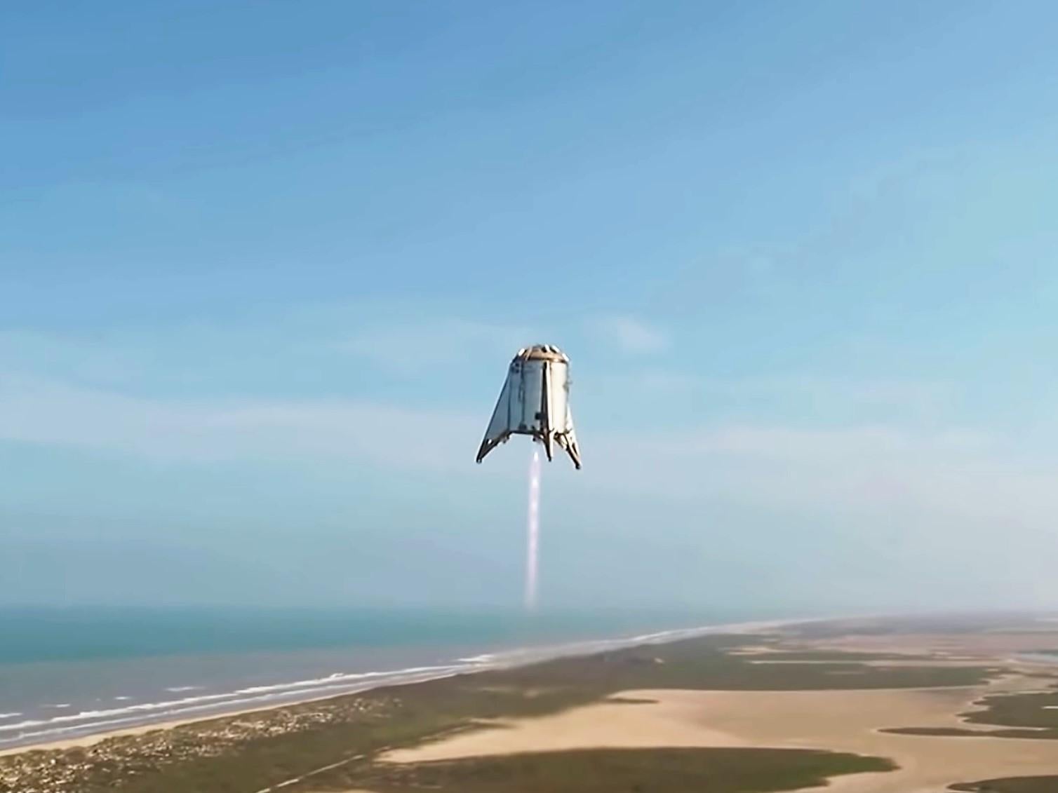 SpaceX's Starhopper prototype flew for about one minute at a test launch in Texas