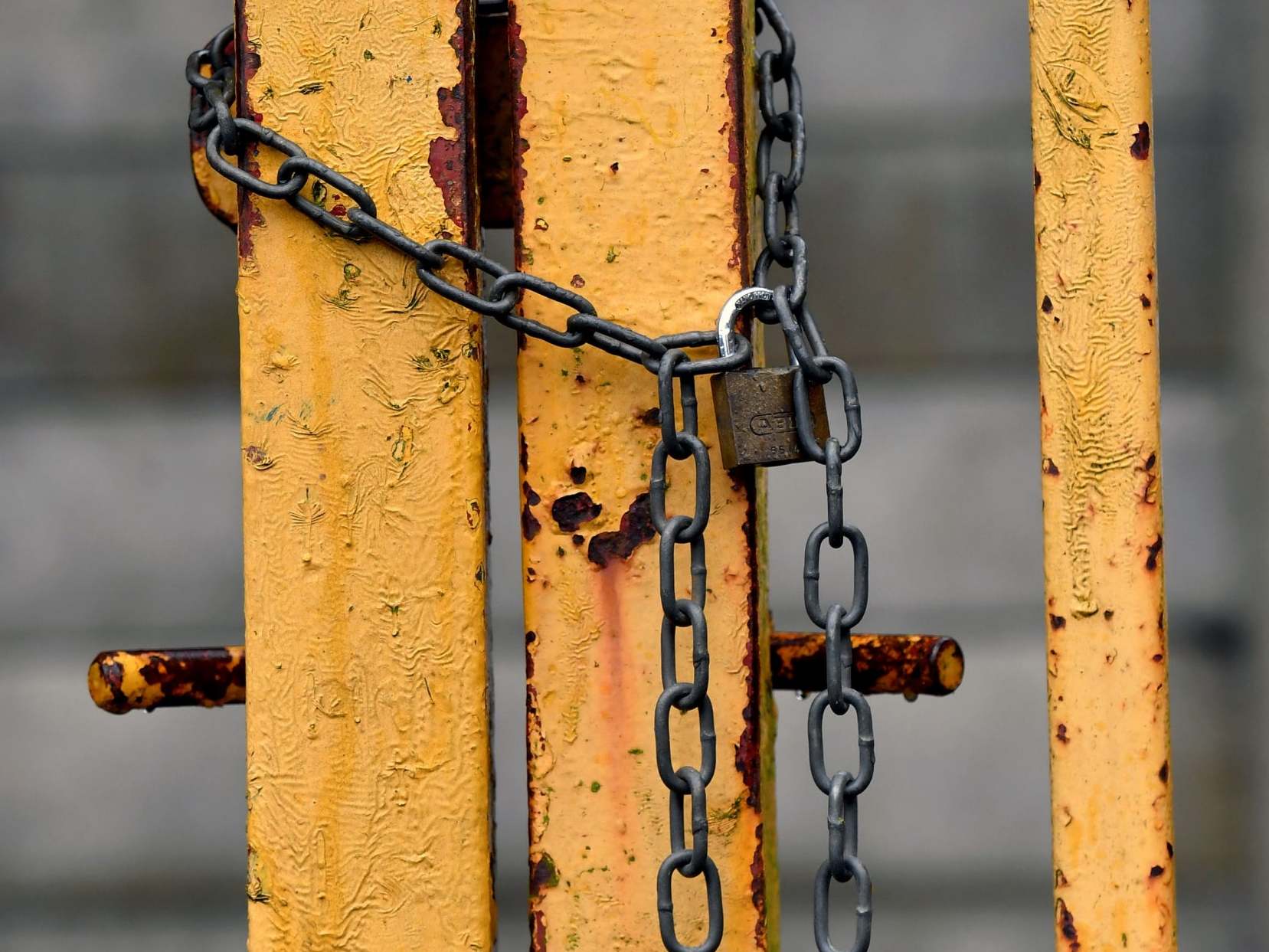 The gates at Bury’s Gigg Lane were locked up on Wednesday after the club’s closure