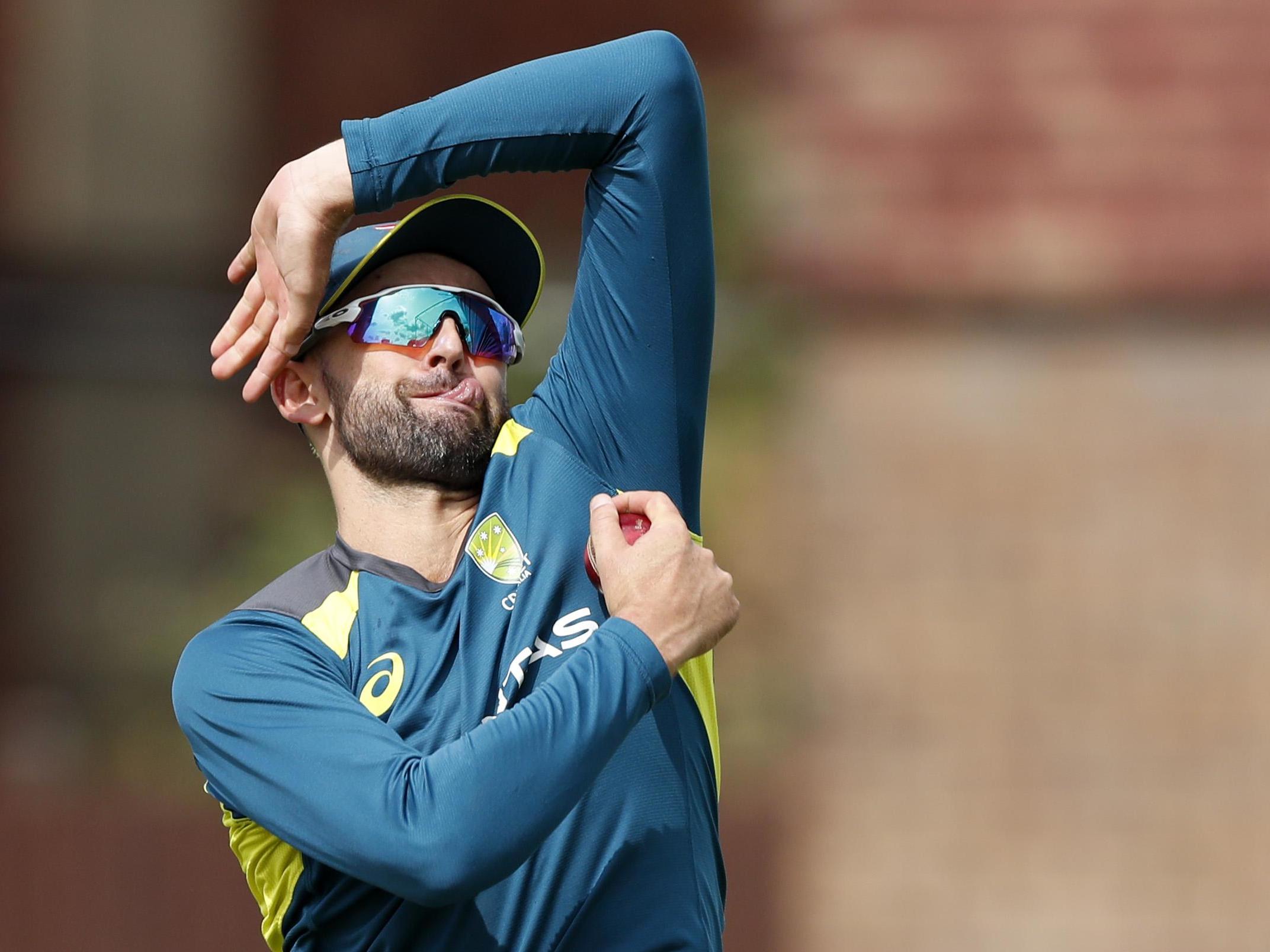 Nathan Lyon in Ashes training for Australia