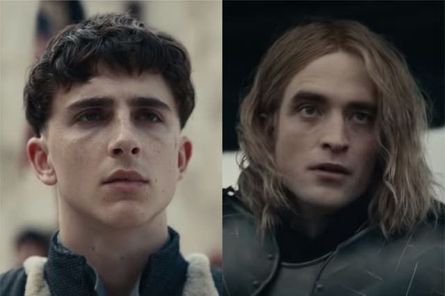 Timothée Chalamet and Robert Pattinson in The King