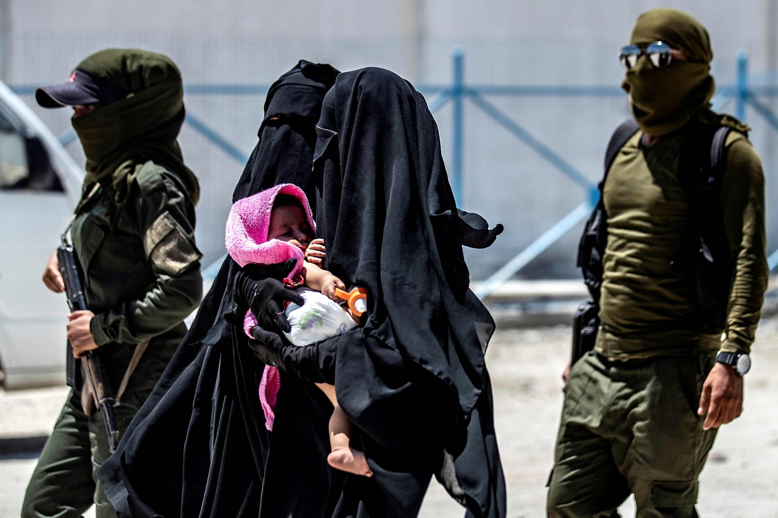 Isis wives in the al-Hol camp in northeastern Syria. No one knows what to do with them (AFP/Getty)