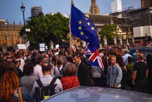 Thousands gathered to protest Boris Johnson's decision to suspend parliament.