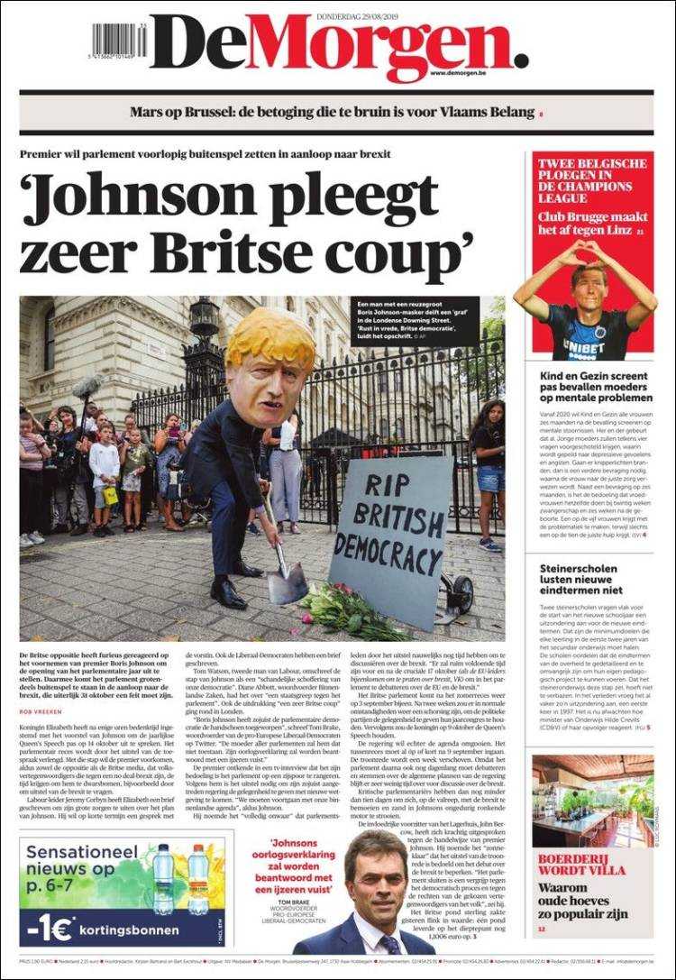 Johnson commits a very British coup, reads the headline