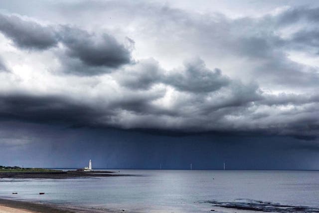Bands of heavy rain currently building out to sea will sweep across Britain in the coming days