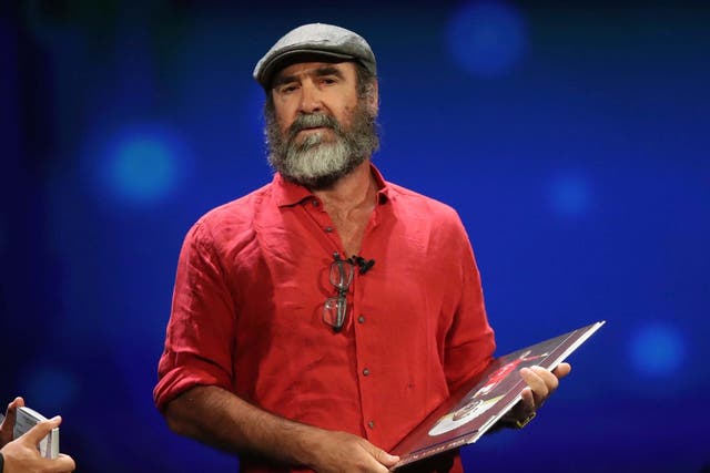 Eric Cantona delivered a bizarre acceptance speech at the Uefa Champions League draw