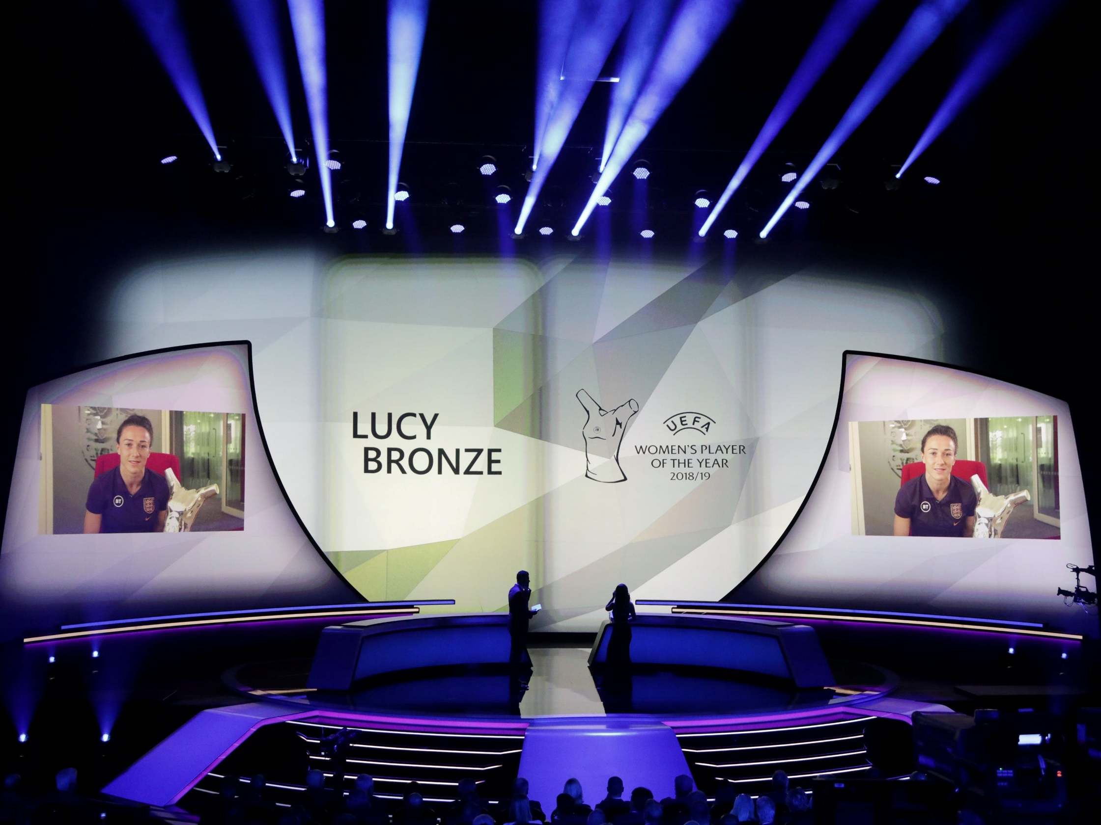 England and Lyon's Lucy Bronze was named Uefa Women's Player of the Year