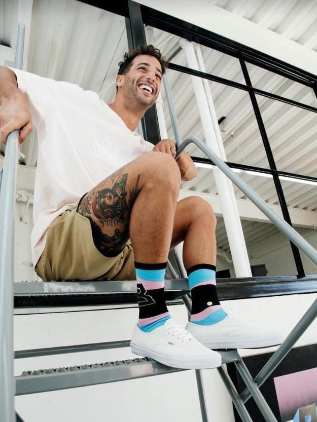 Ricciardo's colourful character is displayed through his latest sock product