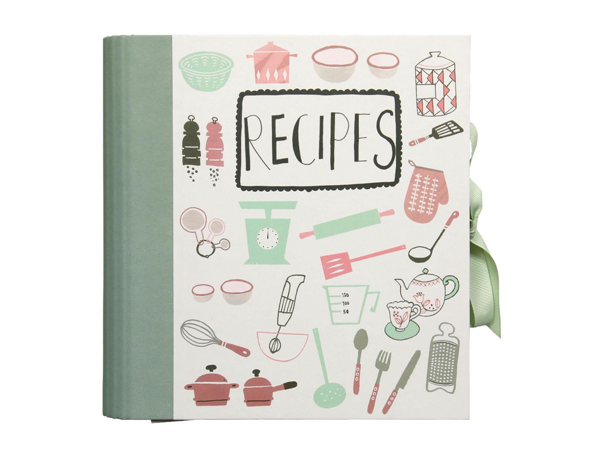 Deluxe Recipe Organizer with customizable tabs, holds 80 recipe cards