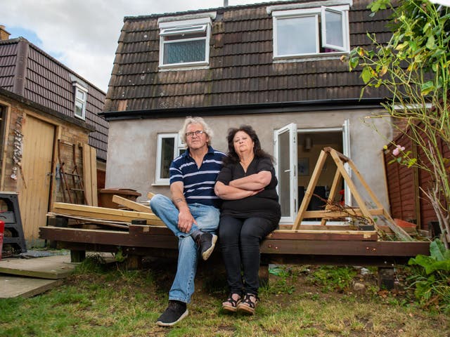 Delia and Mick Cunningham returned from holiday to find builders had dumped food and empty vodka bottles across the house and moved into their bedroom