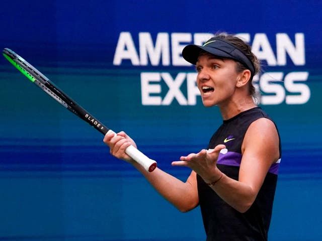 Simona Halep reacts to her shock US Open defeat against Taylor Townsend