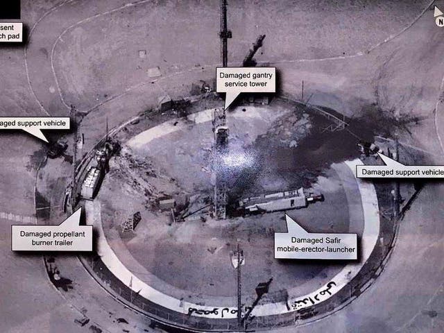 <p>President's claim is accompanied by an image of the crash site, with elements of the site labelled, shortly after he was due to attend an intelligence briefing</p>