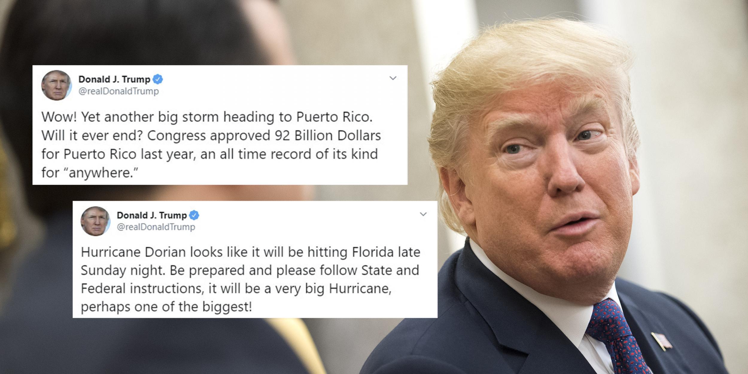 Hurricane Dorian: These Trump Tweets About Puerto Rico And Florida ...