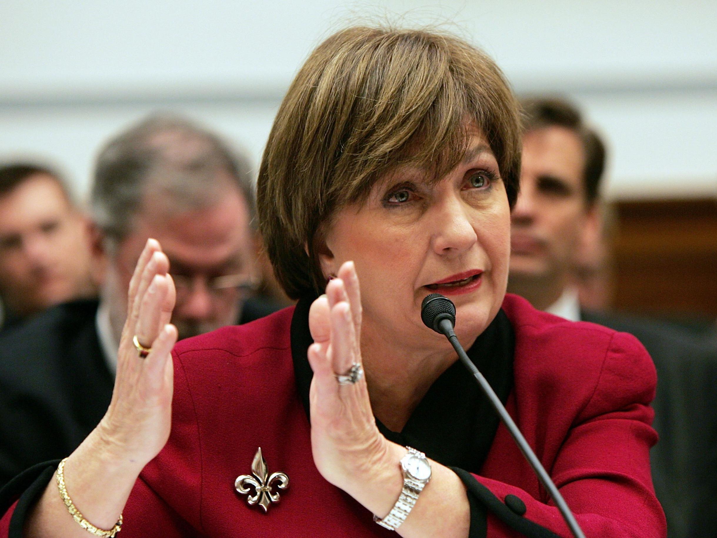 Blanco testifies at a Hurricane Katrina hearing on Capitol Hill in 2005