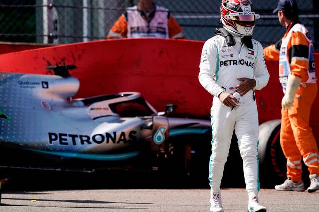 Lewis Hamilton crashed out of final practice in Belgium ahead of qualifying