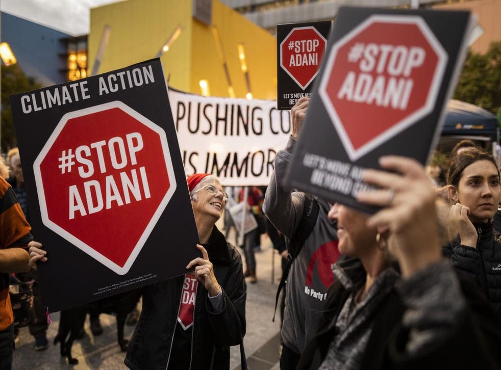 Adani protestors in Brisbane, Queensland