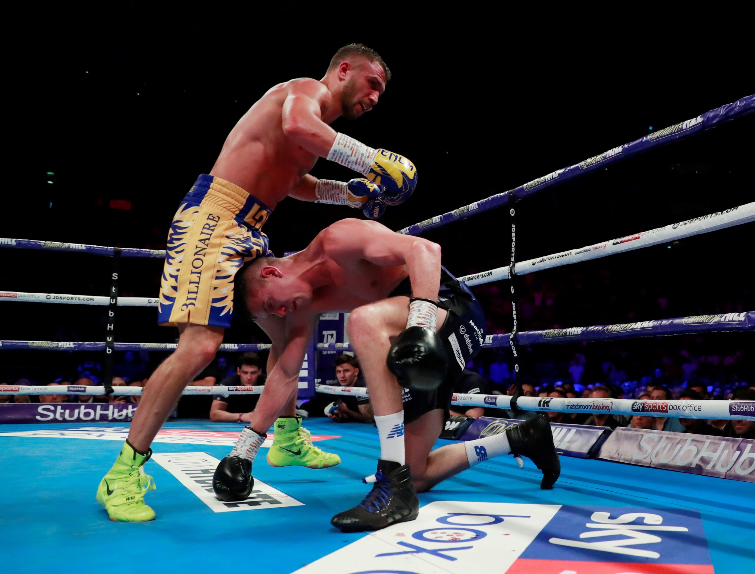 Campbell's 11th-round trip to the canvas put the cherry on the cake for Lomachenko (Reuters)