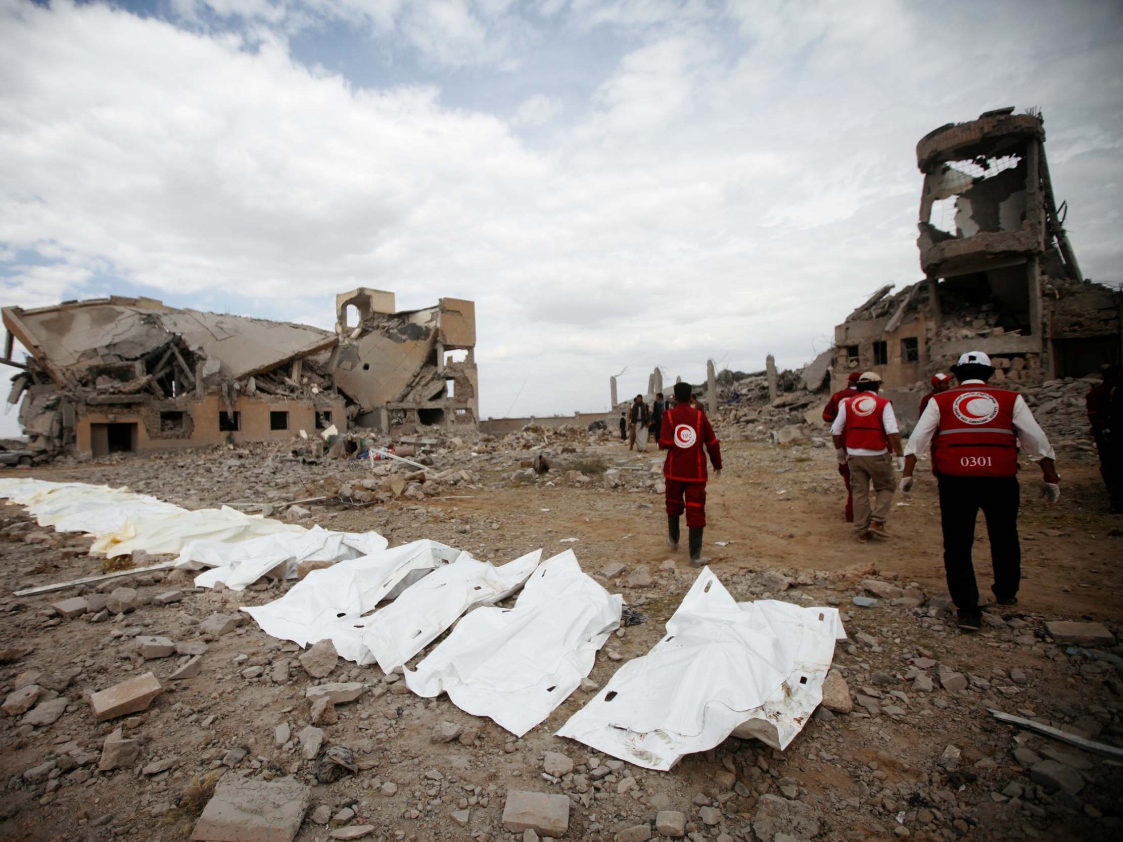A Saudi-led military coalition attacked multiple sites in Yemen, leaving dozens dead