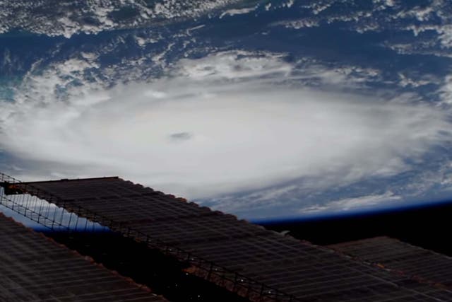 Hurricane Dorian seen from the International Space Station on 1 September over the Bahamas