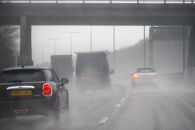 Driving conditions could be impeded in Northern Ireland and Scotland by rain and wind