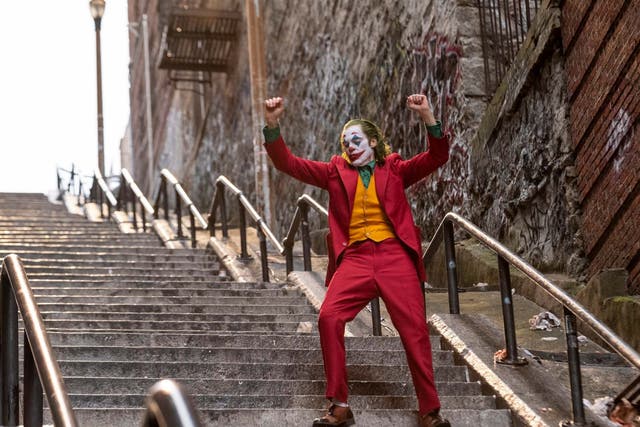 This image released by Warner Bros. Pictures shows Joaquin Phoenix in a scene from 'Joker'