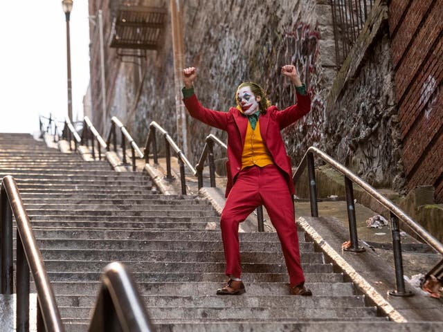 This image released by Warner Bros. Pictures shows Joaquin Phoenix in a scene from 'Joker'