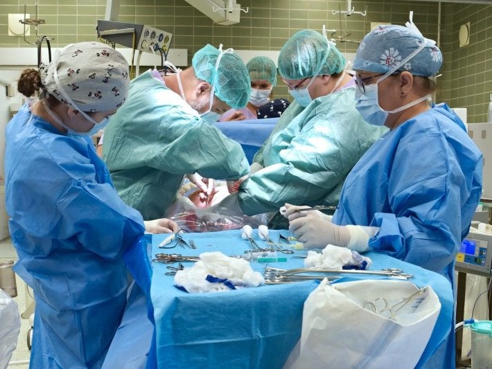 The baby was born by caesarean section weighing 2.13kg