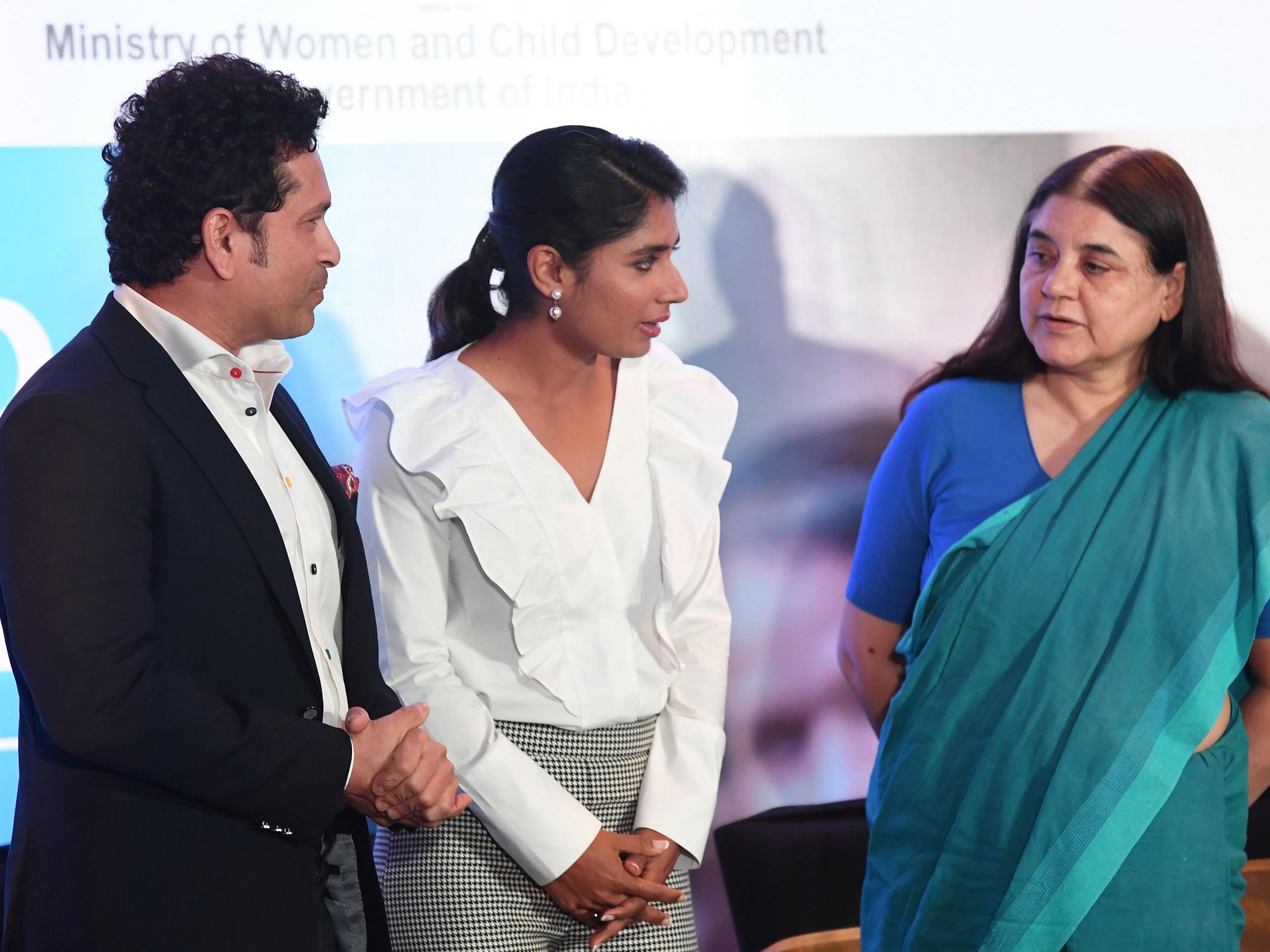 Maneka Ghandi at a panel discussion in New Delhi