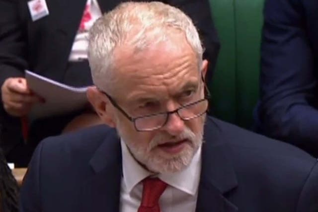 Jeremy Corbyn speaking during the emergency debate on a no-deal Brexit.