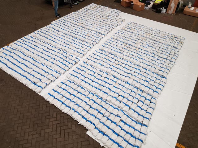 The UK’s biggest-ever haul of heroin was discovered in a shipping container by National Crime Agency officers at Felixstowe, in Suffolk, 30 August 2019.