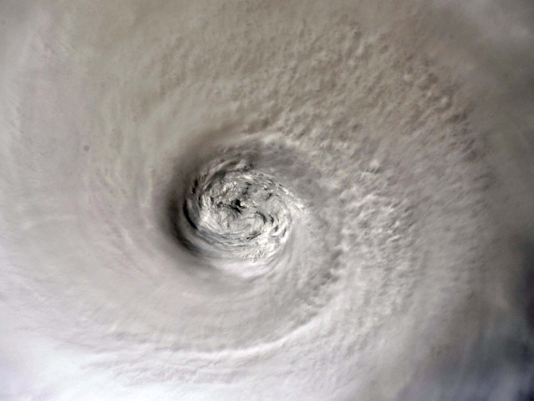 Hurricane Dorian's eye, taken by NASA astronaut Christina Koch from aboard the International Space Station