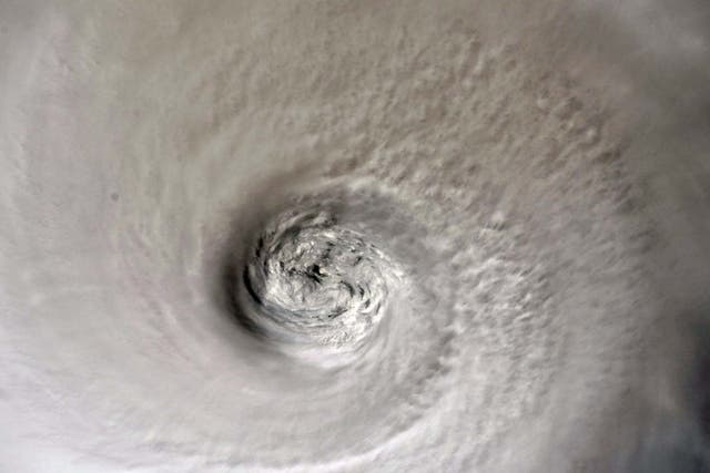 Hurricane Dorian's eye, taken by NASA astronaut Christina Koch from aboard the International Space Station