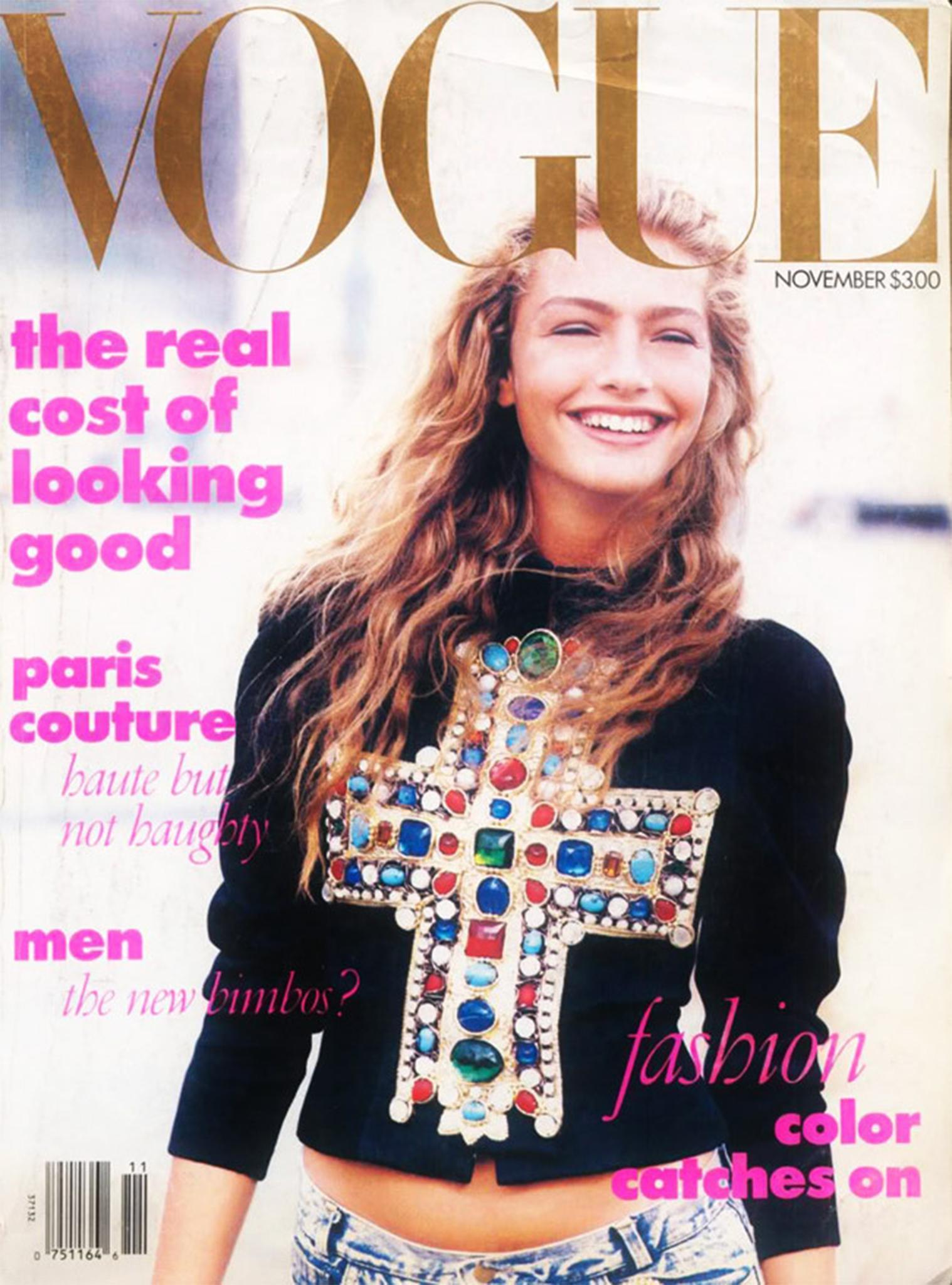 Wintour’s first American Vogue cover in November 1988