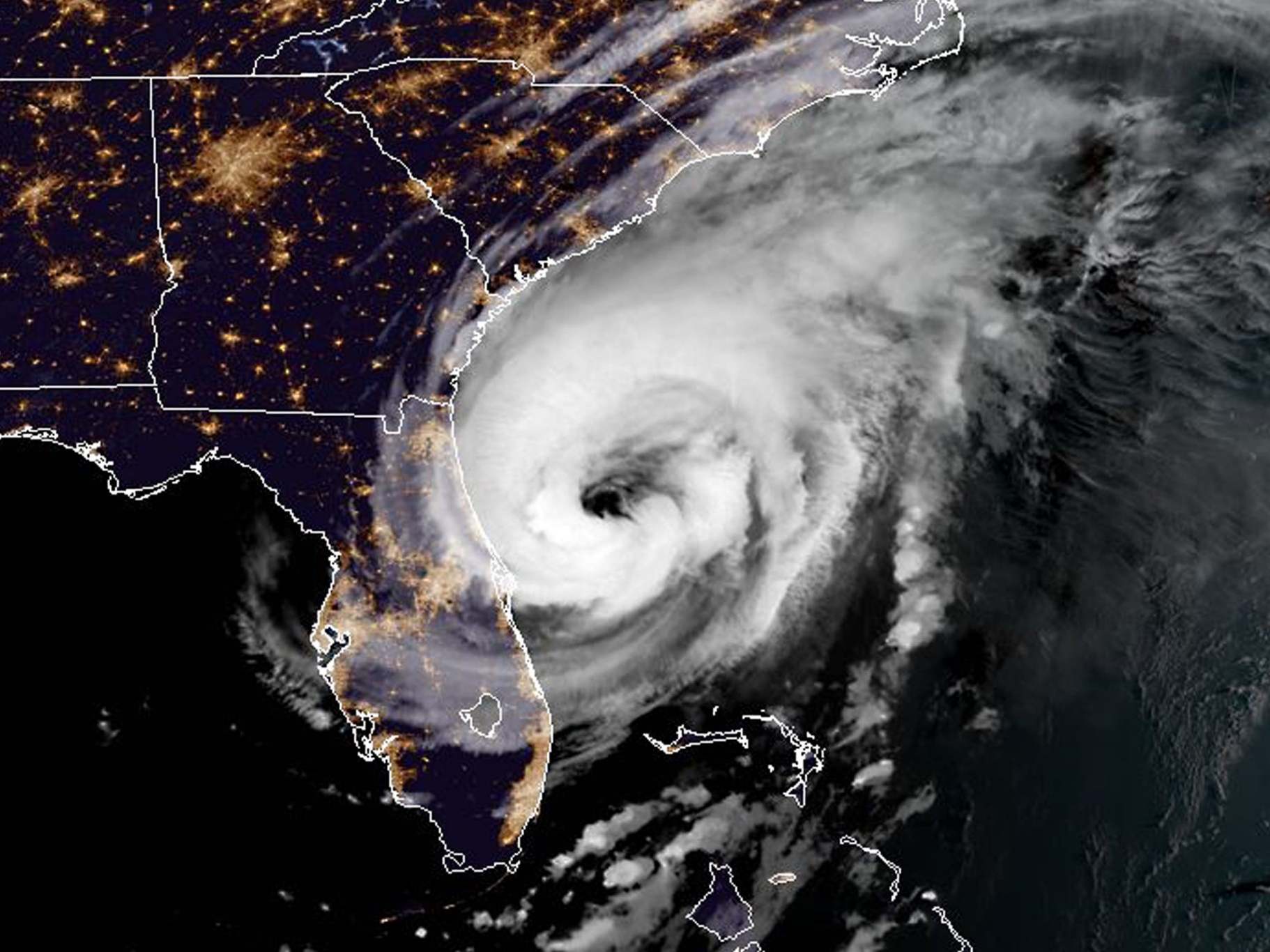 A satellite image shows Hurricane Dorian churning towards the United States (NOAA/RAMMB/AFP/Getty)