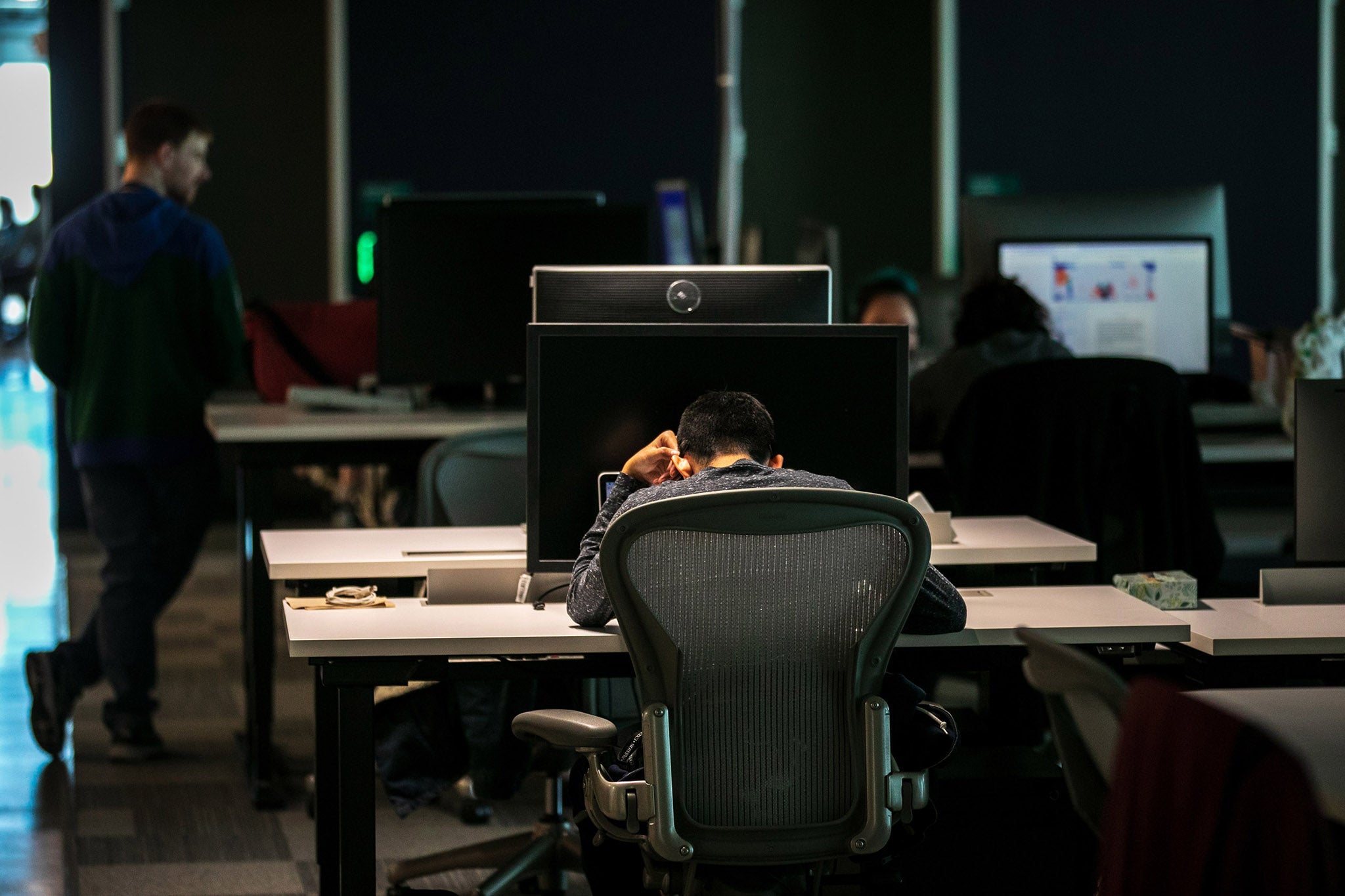 Content moderators at a Facebook office in Austin, Texas