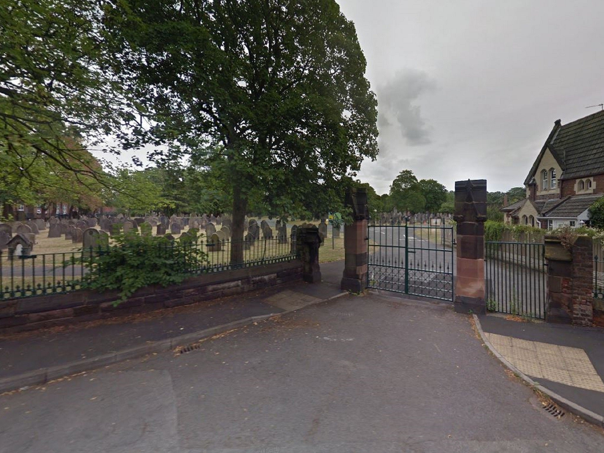Google street view image of Runcorn cemetery, in Cheshire.