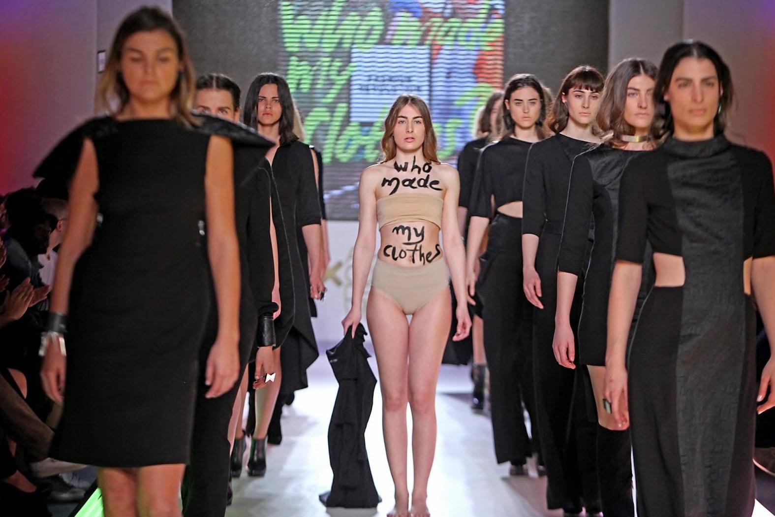 Greek fashion designer Athena Korda ended her 2017 collection with a bold statement