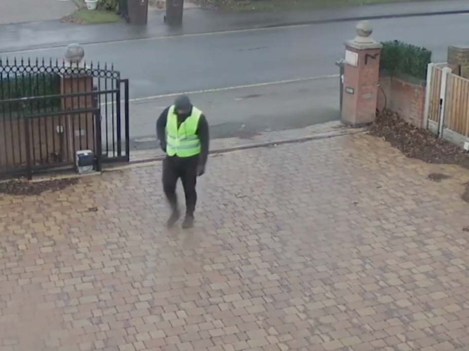 CCTV shows Martynas Okmanas, 28, walking up to a woman's house in Solihull before shooting her twice