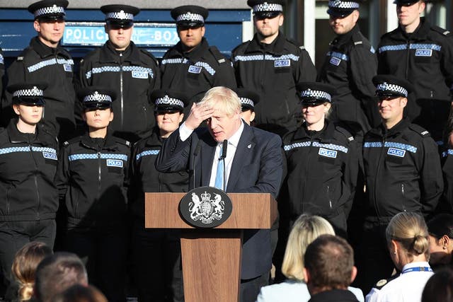 Boris Johnson delivering a speech in Wakefield