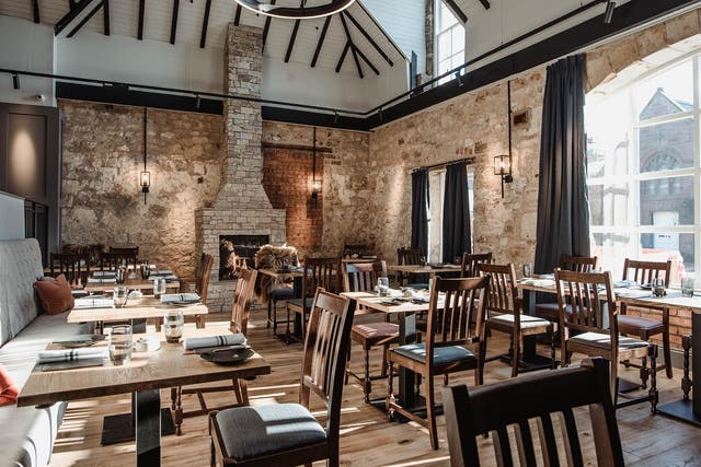 The Stables restaurant with its double height ceiling and Scottish-Scandi decor