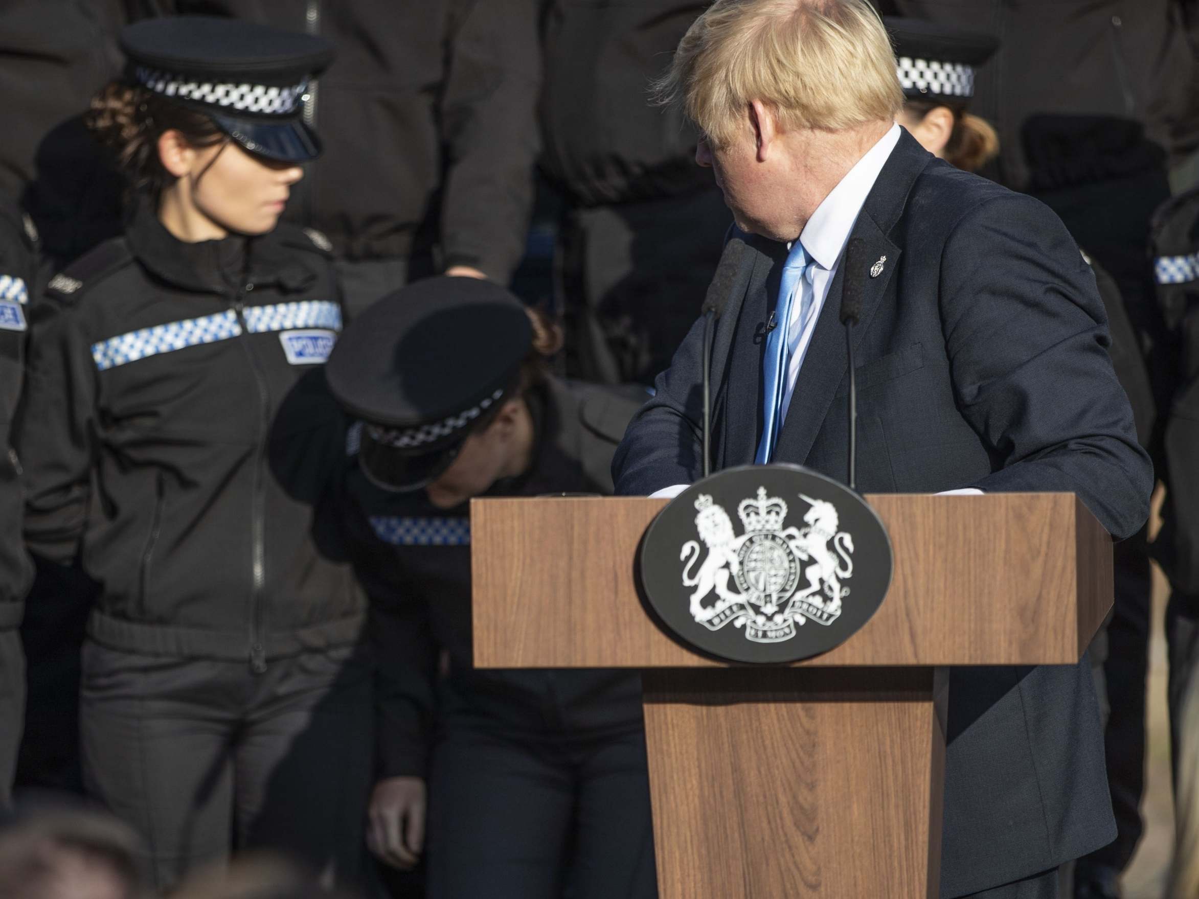 Priti Patel defends Boris Johnson after police anger over speech where officer fainted: &apos;These things happen&apos;