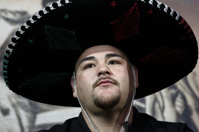 Andy Ruiz at the press conference in New York