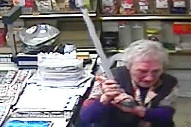 June Turner fights off a robber at A and J Newsagents in Hanley