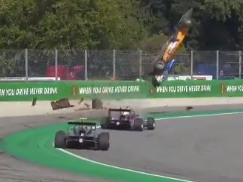 Peroni crashed during the F3 Feature race at Monza