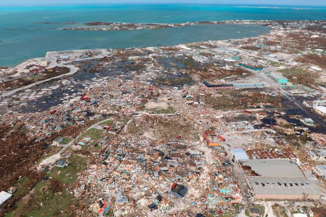 The destruction caused by Hurricane Dorian is seen from the air, in Marsh Harbor, Abaco Island, Bahamas