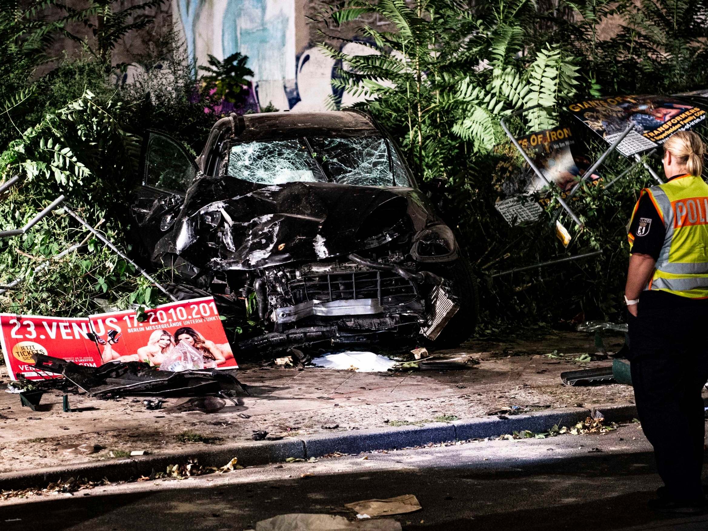 Four people were killed after a car veered on to a pavement in the Mitte district of Berlin, Germany, 6 September 2019.