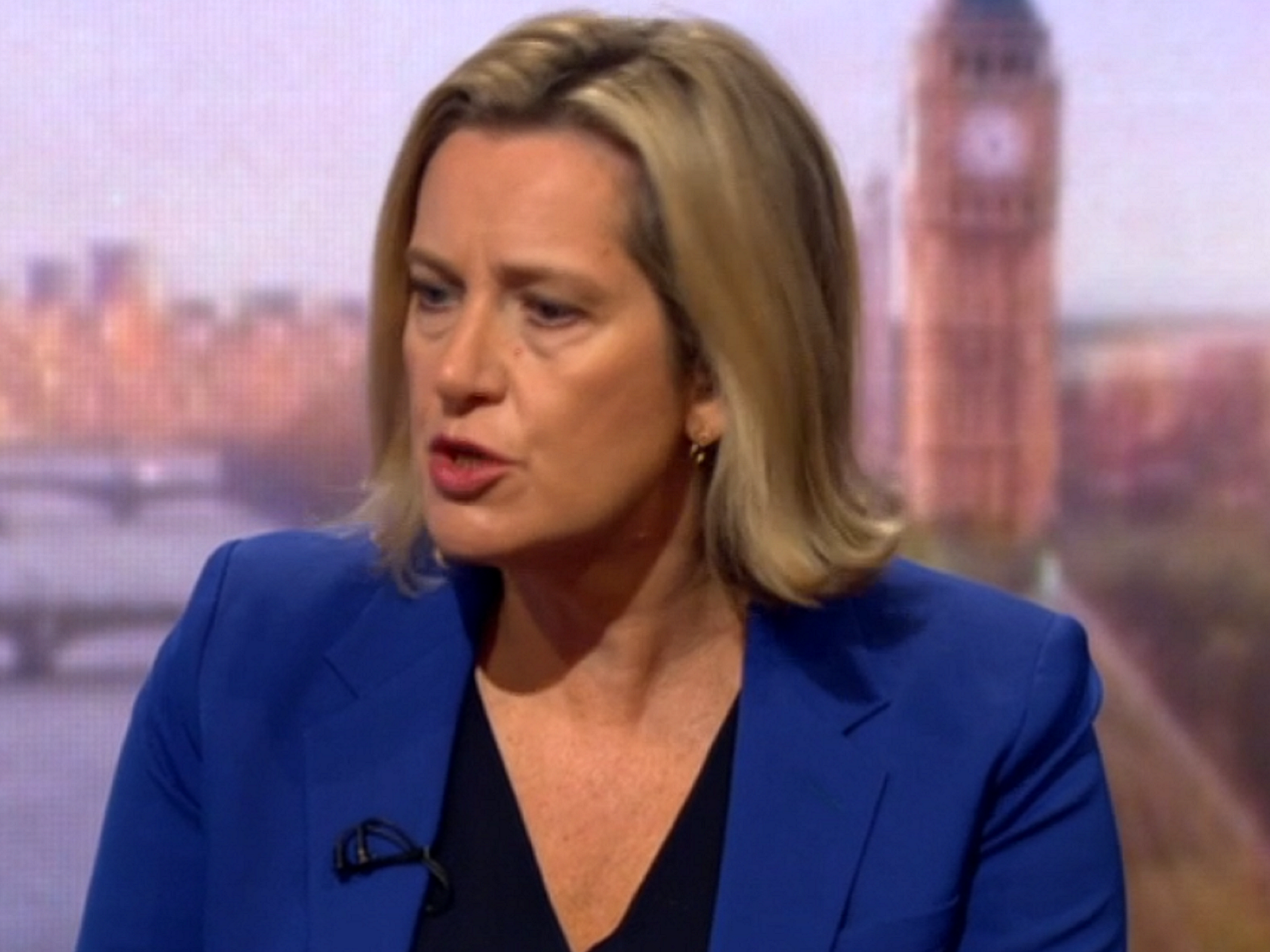 Former work and pensions secretary Amber Rudd speaking on The Andrew Marr Show